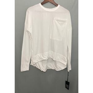 NWT Michael Lauren Tyler Size Small White Oversized Pocket Tee Casual Minimalist